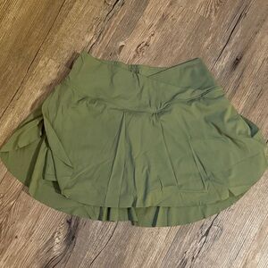 HALARA Olive Green Skater Skirt